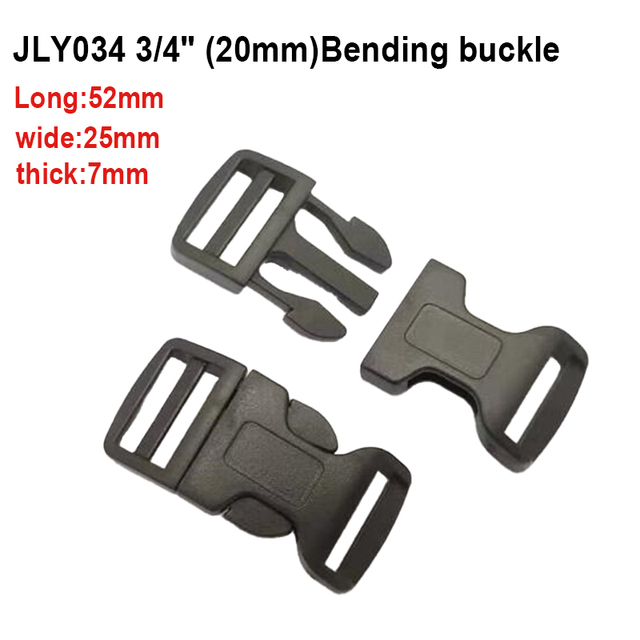 Custom Logo Classic Strap Belt Quick Release Buckle Lock for Bag Accessories Safe Eco-Friendly Recycled Curved Plastic Black Pom