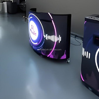 Écran LED portable semi-circulaire P1.86 pour cabine DJ, façade LED incurvée HD avec roues