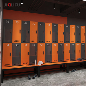 Tủ lưu trữ gỗ hiện đại với băng ghế dự bị cho Spa HPL tủ khóa phòng tập thể dục nhỏ gọn - Product Image 2