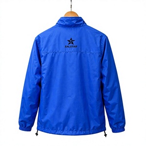 Veste de sport personnalisée pour homme, coupe-vent à fermeture éclair intégrale, veste d'entraînement bleue tendance, veste en polyester pour équipe sportive - Product Image 2
