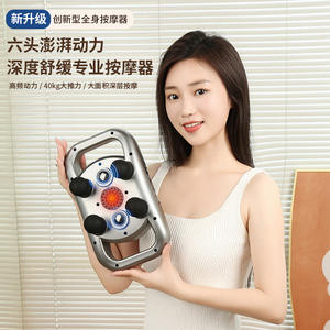 Pistola de masaje de seis cabezales para relajación muscular profunda con 12 niveles de velocidad, recargable por USB, para la parte baja de la espalda y todo el cuerpo - Product Image 1