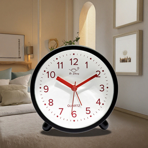 Biểu Tượng Tùy Chỉnh Thạch Anh Đồng Hồ Báo Thức Im Lặng Tối Giản <span class=keywords><strong>Analog</strong></span> Bàn Đồng Hồ Cho Phòng Ngủ Đơn Giản Thông Tư Thiết Kế Với Kim Hiển Thị - Product Image 1