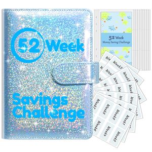 Carpeta de cuero A6 Libro de desafío de ahorro de dinero impreso durante 52 semanas Sobres en efectivo Ahorro Desafíos Regalo para financiero - Product Image 5
