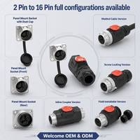 Conector de pin MJ20 impermeable 20A/300V de aleación de cobre, conector de alimentación hembra/macho UL94-V0, conectores de batería, directo de fábrica