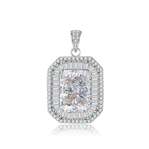 Factory Wholesale 10*14mm Square Ice Out Colorful Cubic Zirconia Fashion <b>Pendants</b> Charms Woman Copper Accessories Jewelry - Product Image 6