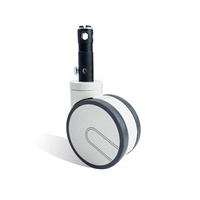 Roulettes doubles jumelles de 5 pouces (125 mm) à tige courte avec verrouillage central pour lit d'hôpital