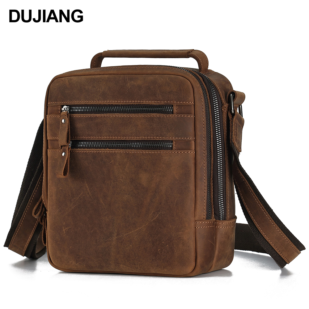 Custom Logo Vintage Genuine Leather Satchel Crossbody Bag Crazy Horse Leather Messenger Bag Mans Shoulder Bag Leather