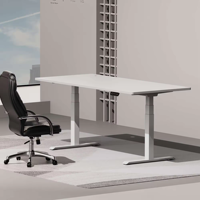 Bureau d'ordinateur réglable à double moteur à bas prix multifonctionnel intelligent assis sur pied cadre de bureau réglable en hauteur