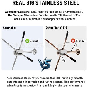 ACEMAKER Wire Trellis <b>System</b> 1/8 Dia 98 Ft Stainless Steel Plant Support Kit for Garden Fence Wall - Product Image 5