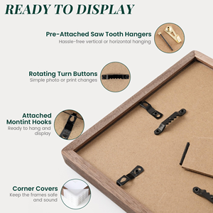 Picture <b>Frame</b> Wood Walnut Wooden Photo <b>Frames</b> with Tempered Glass for Hanging or Tabletop Displaying Horizontally or Vertically - Product Image 4