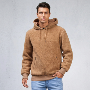 <b>mens</b> <b>sherpa</b> pullover hoodie with polyester <b>fleece</b> construction private label service for online clothing stores - Product Image 1