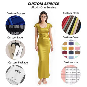 女性のためのエレガントな黄色のサテンドレス-セクシーなパーティードレス、イブニングドレス、プロムドレス、プラスサイズ利用可能 - Product Image 2