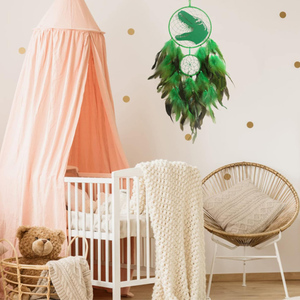 <span class=keywords><strong>Attrape</strong></span>-rêves dinosaure pour enfants plume fait à la main décor à la maison tenture murale avec Double anneau pour chambre d'enfant garçon cadeau d'anniversaire - Product Image 3