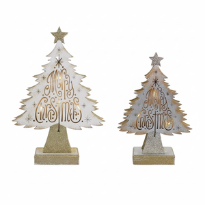 ชุดเชิงเทียน3รูปต้นไม้ของตกแต่งคริสต์มาสอุปกรณ์ตกแต่งบ้านสุขสันต์วันคริสต์มาสแกะสลักแบบโบราณ - Product Image 1