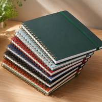 Libretas Personalizadas para Regalos Corporativos, Tapa Dura de PP, Cubierta de Cuero PU, Estampado en Plata, Encuadernación en Espiral, Varios Tamaños, Alta Calidad para Oficina