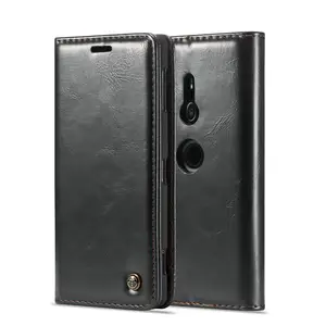 Model Baru Kulit Terikat Handphone Sel Aksesoris UNTUK SONY Xperia Z3 Z4 Z5 PC TPU Ponsel Flip Case untuk Sony XZ2 Kompak XZ3