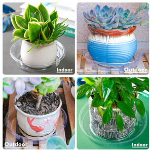 Soucoupes et plateaux modernes pour pots de 4 à 20 pouces, en plastique transparent, légers, grande capacité, pour usage intérieur et extérieur - Product Image 6