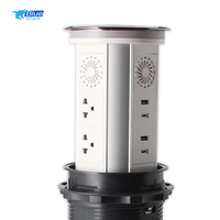 Enchufe Universal Inteligente con Wifi, Motorizado, Retráctil, con Puerto USB-C y Carga Inalámbrica, IP65, Negro, 16A, para Hogar y Oficina