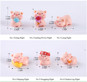 6 Estilos de Figuras de Animales 3D de Dibujos Animados, Adornos Lindos, Mini Cerditos de Plástico para Decoración de Jardín, Hogar, Bonsái, Regalos - Product Image 6
