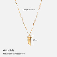 Nouveau Ins Design De Mode Personnalisé Ivoire Forme Pendentif En Acier Inoxydable Bijoux Colliers clavicule Collier En Gros