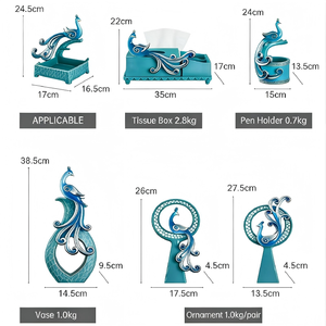 Statua in Resina Stile Nordico Minimalista Retrò <span class=keywords><strong>Fenice</strong></span> Pavone, Oggetto d'Arte per Arredamento Casa e Soggiorno di Tendenza - Product Image 5