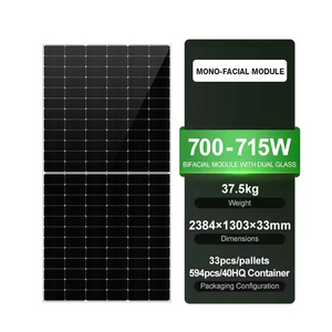 Panneaux solaires Amiba N-type haute efficacité 700W 705W 710W 715W, bifaciaux, pour système de toiture et maison entière HJT - Product Image 1