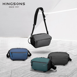 Kingsons <b>Camera</b> Crossbody <b>Bag</b> Gray Black Blue Horizontal Square Zipper Closure For Photography Travel Casual Use - Product Image 3