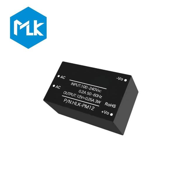MLK Original HLK-PM12 AC to 12v 3w Step Down Mini Power Supply Module Converter Intelligent Household Switch Power Module