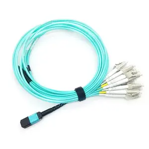 MPO a LC 12 núcleos OM3 Cables de ruptura de fibra Cable troncal de longitud personalizado para centro de datos