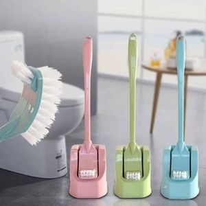 Toilet Brush Set Soft Bristle Long Handle Plastic Bathroom Cleaning Brush With Holder For Toilet - Product Image 1