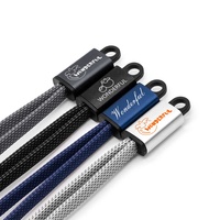 Câble de charge portable 4-en-1 en nylon tressé avec porte-clés, charge rapide 60W, USB-A vers Type-C, transfert de données, cadeau promotionnel