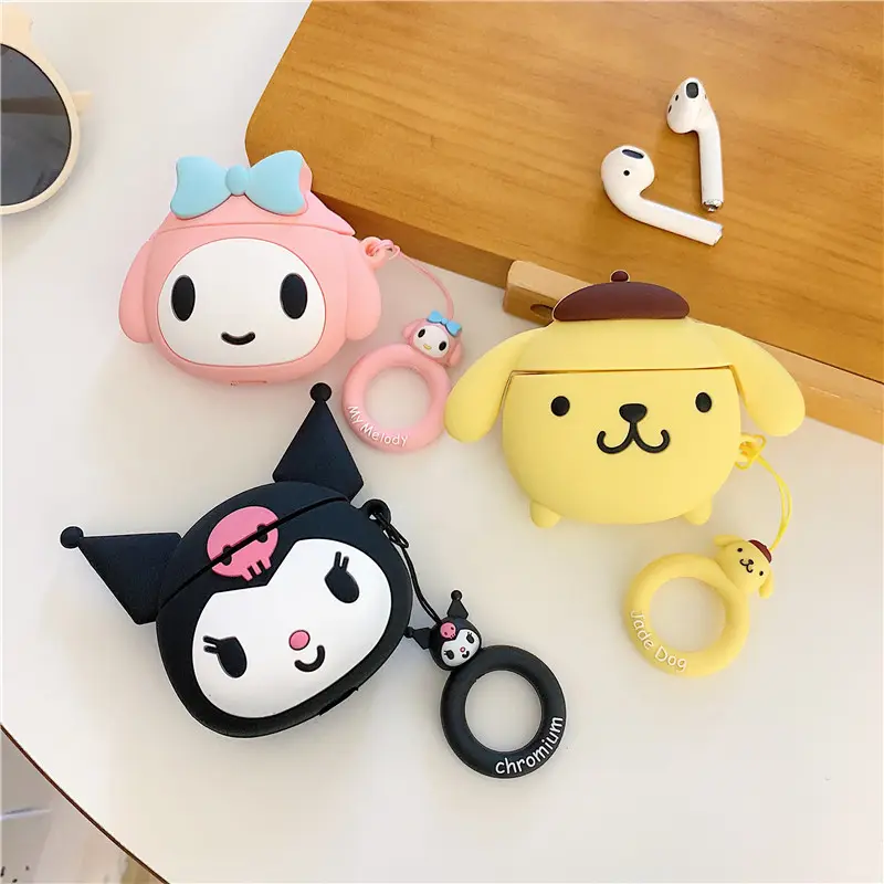 Wholesale Sanrioed Headphones Case For Airpods Pro Cartoon Kulomi Melodi Silicone Earphone Cover With Hanging Ring