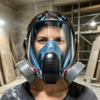 Masque respiratoire intégral de qualité professionnelle, durable, en silicone liquide, protection contre les vapeurs chimiques, compatible avec les cartouches filtrantes ABEK