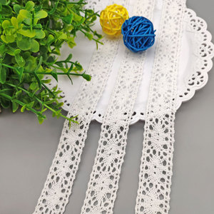 Passamaneria in Cotone Sbiancato con <span class=keywords><strong>Occhi</strong></span> di Pesce, Larghezza 1-5cm, con Pizzo in Cotone Intrecciato per Accessori Fai-da-Te per Tende - Product Image 1