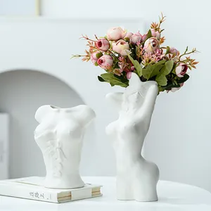 Statue américaine de la liberté en céramique, Vase de corps de femme nordique, Vase de corps humain, décoration de maison, bougie de fleurs
