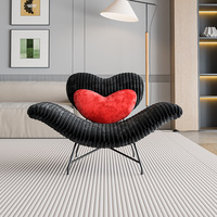 Fauteuil inclinable moderne Cupid monoplace en cuir avec revêtement en fourrure de lapin, style de luxe léger, pour salon et hôtel