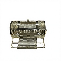 QinLong QL-RD-S1 Petit Tambour Doré en Fer Durable pour Billets de Tombola, Cage à Billets de Loterie, Boules de Bingo, Accessoires pour Machines de Jeu