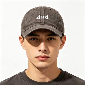 Gorra de algodón vintage lavada con bordado personalizado de logo de letras pequeñas, suave y sin estructura, para hombre, para exteriores, protección solar común - Product Image 1