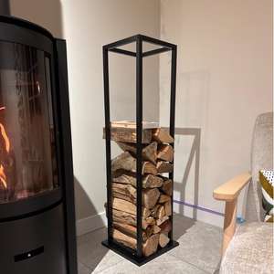 Suministro de fábrica, almacenamiento portátil de leña para jardín, estante de almacenamiento de leña para interiores de acero - Product Image 1