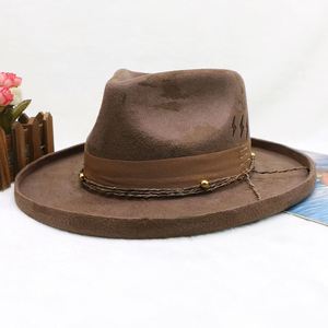 หมวกสักหลาดขนสัตว์ทรงวินเทจ รุ่นใหม่ CL0530E ขายส่ง หมวกเฟโดราปีกแบนทรงดินสอ สำหรับทั้งชายและหญิง - Product Image 2