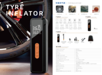 Compresseur de gonflage de pneus de voiture 60W DC12V en ABS certifié CE avec moniteur de pression des pneus et lumière d'urgence – Pompe compacte et portable