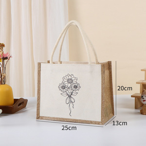 Hot Sale Jute Cartoon Shopping Custom Logo Tote <strong>Bag</strong> Casual Design Heavy Duty Woven Reusable <strong>Bag</strong> - Product Image 2