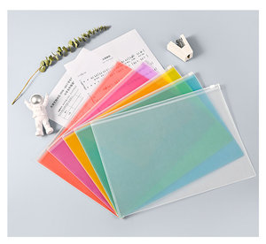 Sobres con cremallera A5 para archivador de documentos, bolsas impermeables de PP, Color blanco, bolsillos de oficina - Product Image 4