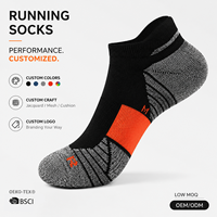 Chaussettes de sport personnalisées haute performance, respirantes, en maille, avec coussinets jacquard et logo personnalisé sur le dessous pour OEM/ODM