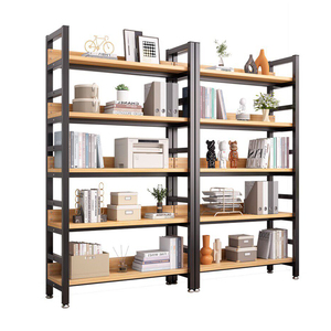 Floor-standing Storage Bookshelf, Simple Steel and <strong>Wood</strong> Shelf - Product Image 6