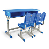 Bureaux d'étude réglables personnalisés pour écoles, bureaux doubles monochromes, chaises, bureaux pour étudiants, salles de formation, bureaux pour enfants, vente en gros