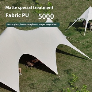 Super grande tente extérieure imperméable Wanchong Mountain Three Peaks Lotus Flower Sky Curtain Dome Single/Twin Peaks <span class=keywords><strong>Camping</strong></span> Gear - Product Image 2