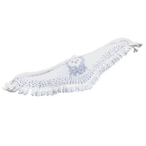 Sciarpa/Stola da donna bianca in maglia con motivo gufo delle nevi, stile casual sottile, alla moda, per serate e cene, ideale per primavera e autunno - Product Image 4