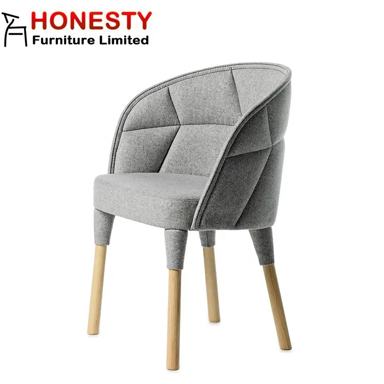 HC115 vente en gros pas cher Offres Spéciales français moderne design salle à manger rembourré bras en bois courbé Emily dinant la chaise