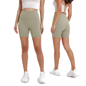 Nouveau short de <span class=keywords><strong>yoga</strong></span> trois-quarts pour femmes taille haute solide sensation nue pas de lignes embarrassantes Wear-DK067 de fitness d'été - Product Image 3